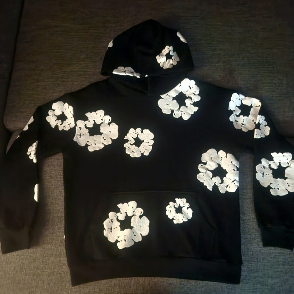 Demin Tear Hoodie (Large//Black)
